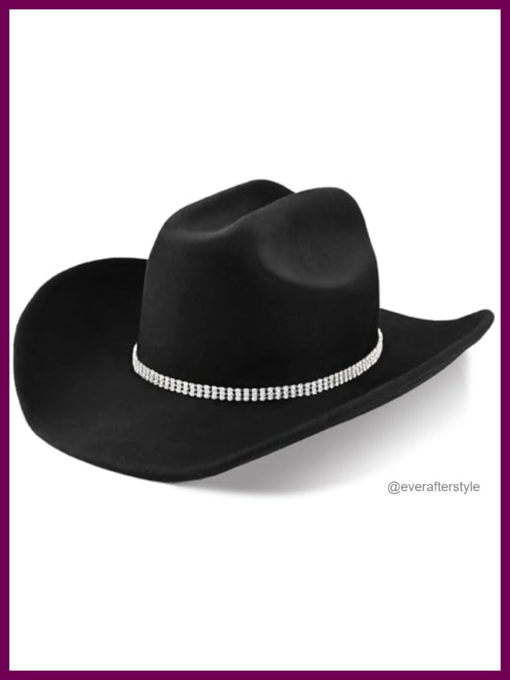 100% Wool Western Cowboy Hat Fedora Faux Crystal Band